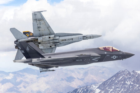 Lockheed Martin F-35C Lightning II and F/A-18A