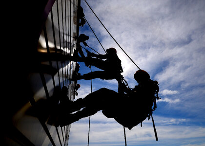 firefighters participate in rescue training course photo