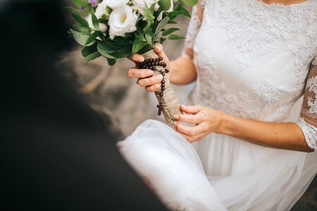 Bride.Young fashion model with perfect skin and make up photo