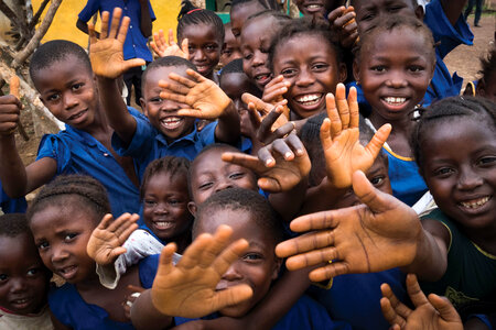 School children in the village of Kokorou, Sierra Leone