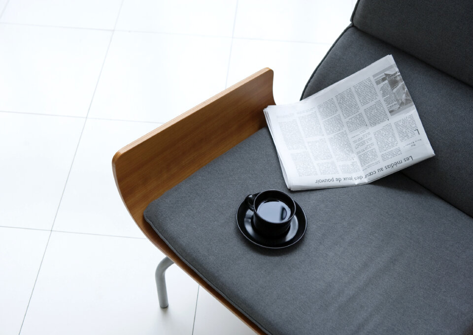 Sofa with newspaper