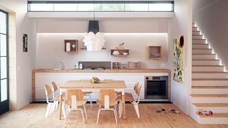 Modern spacious lounge or living room interior