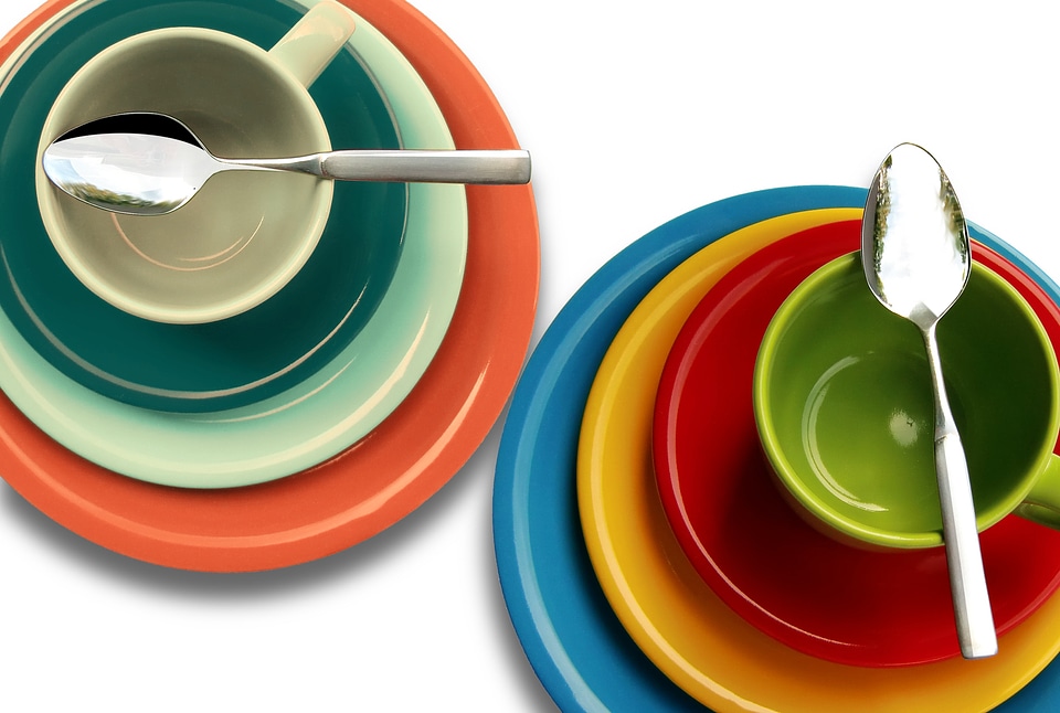 Colorful cover tableware