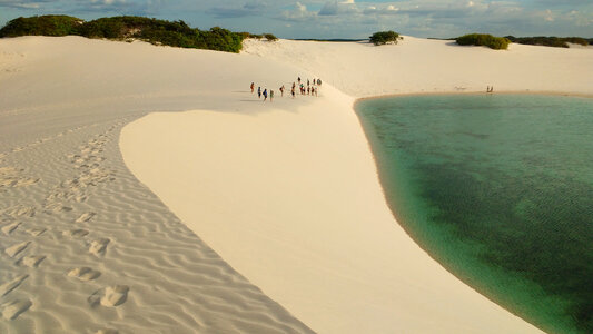Rainwater lagoon and sand dunes in Lencois Maranhenses