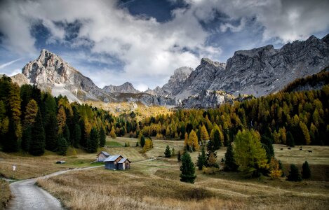 Autumn landscape at Cadini di Misurina, the Dolomites, Italy photo