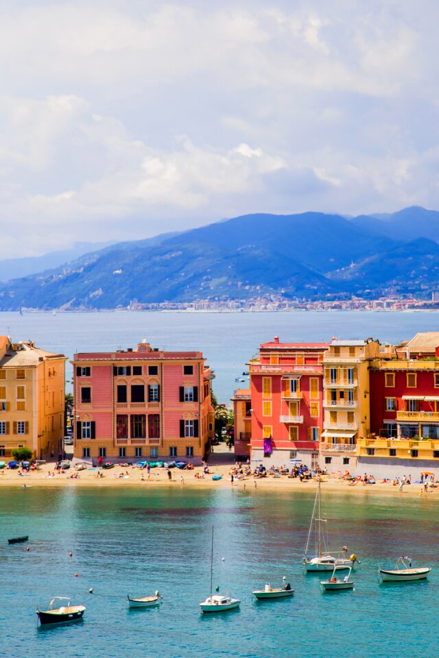 panoramic view of Silence bay in Sestri Levante, famous small tow