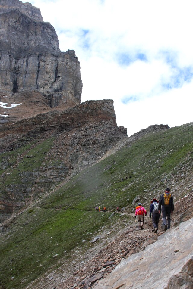A group of friends on a hiking Banff National Park