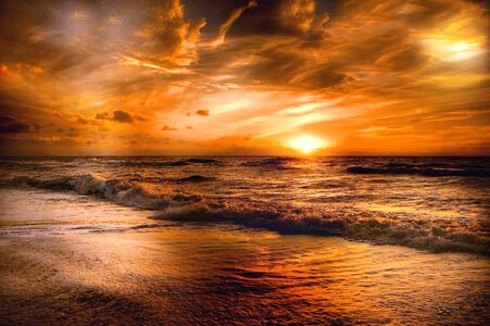 Landscape of paradise tropical island beach, sunrise shot