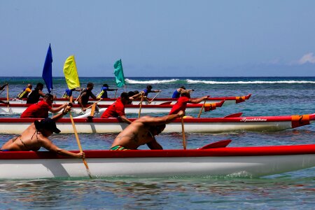 Boat race in Honolulu Hawaii photo