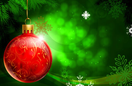 Christmas. Christmas Holiday Background with Red Bauble photo