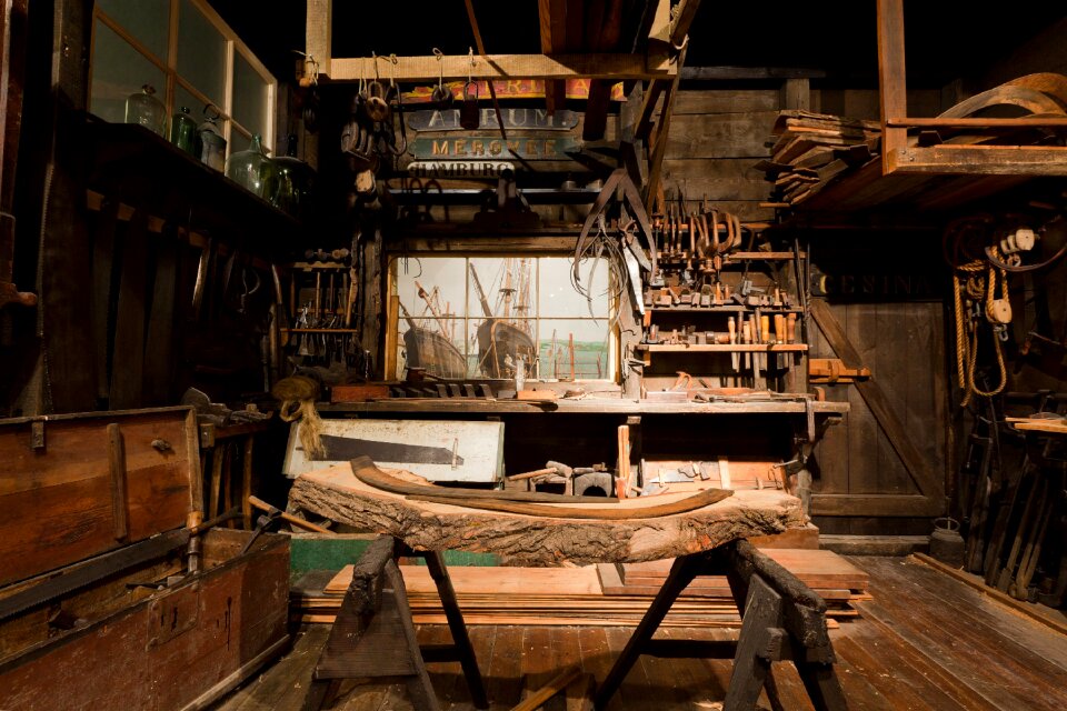 A ship's carpenter's workshop at the Altonaer Museum
