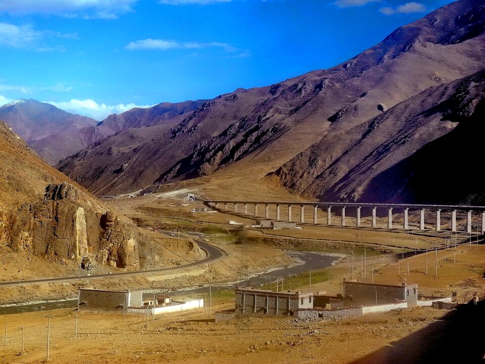 Train railway in Lhasa, Tibet
