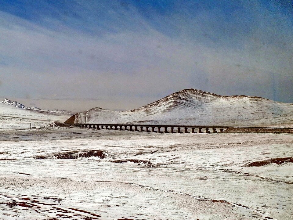 Train railway in Lhasa, Tibet photo