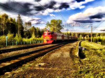 Railway track in Sverdlovsk Russia photo