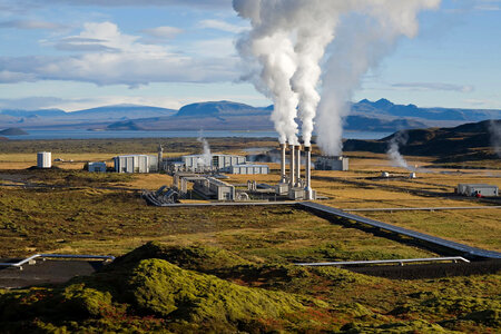 The Nesjavellir Geothermal Power Plant in Þingvellir, Iceland photo