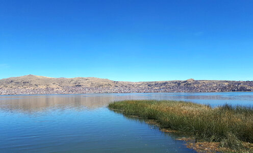Uros island in Lake Titicaca, Peru photo