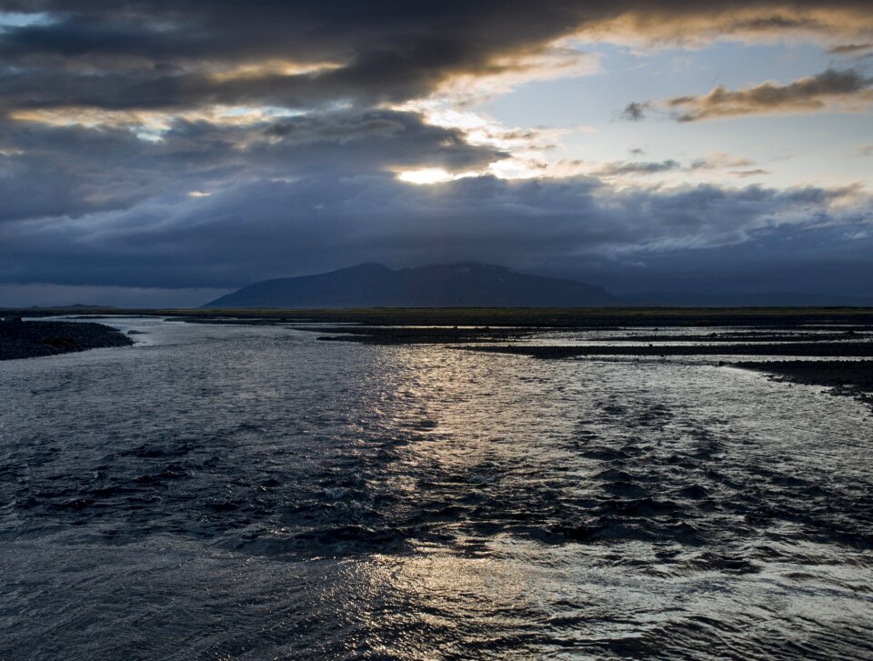 seaside sunset scene in Iceland
