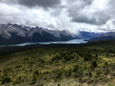 Bald Hills and Maligne Lake, Jasper National Park, Canada photo