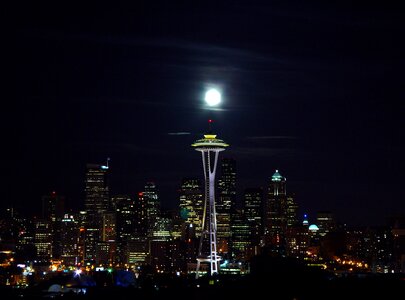 Seattle Skyline at sunset, Washington state photo