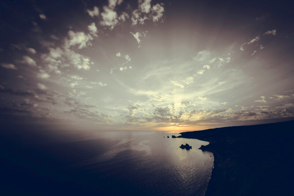 Sunset over the sea