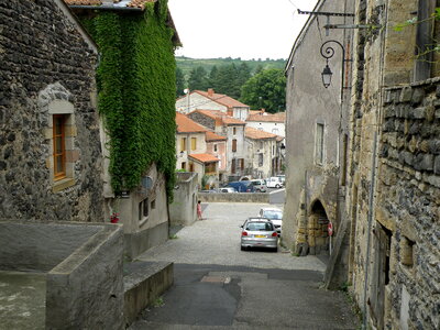 street in Saint-Saturnin, Puy de Dome, France photo