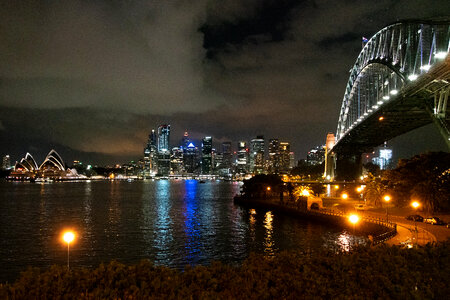 Sydney Opera House and Harbor Bridge in Australia photo