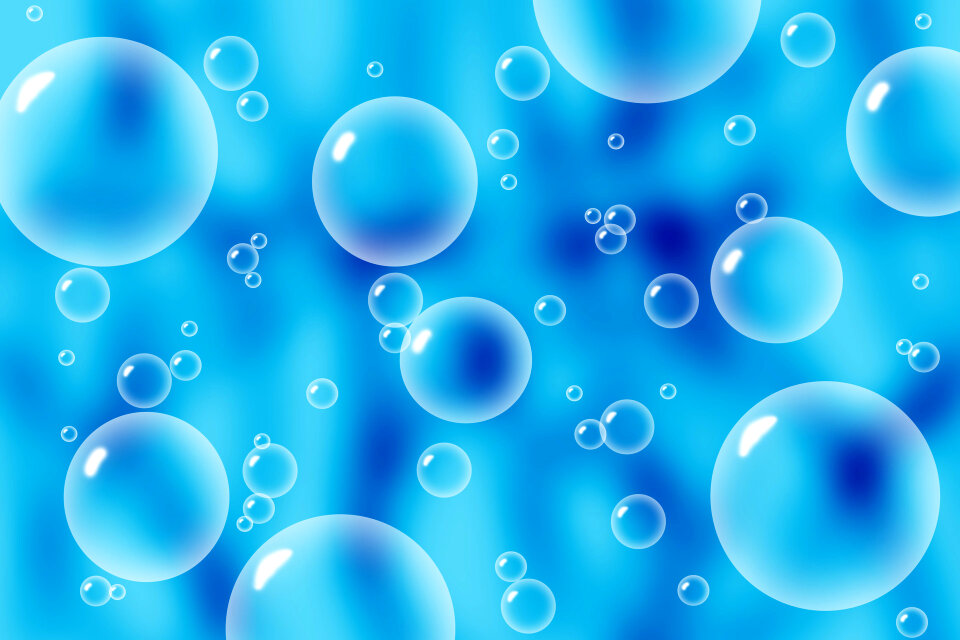 Bubbles On Blue Background