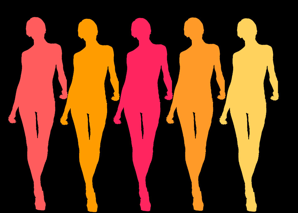 Walking Woman In Warm Shades