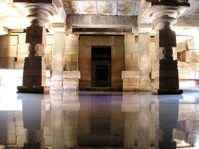 India Temple Water Mirroring Reflection photo