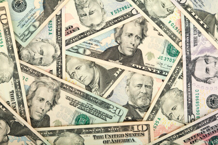 Money background from US dollars photo
