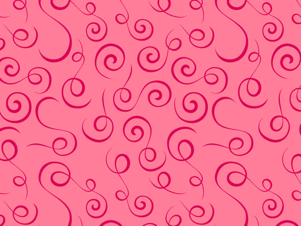 A light pink background with dark pink swirls