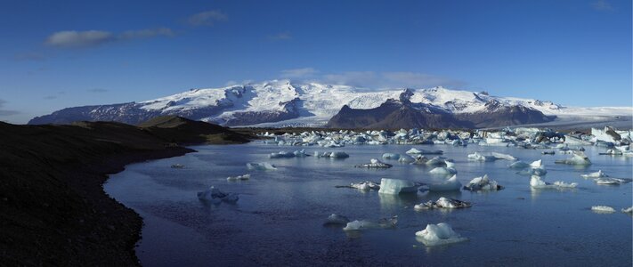 Panorama of the Vatnajokull Glacier Iceland