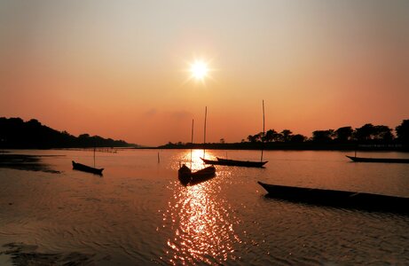 Sunset Landscape Assam India photo