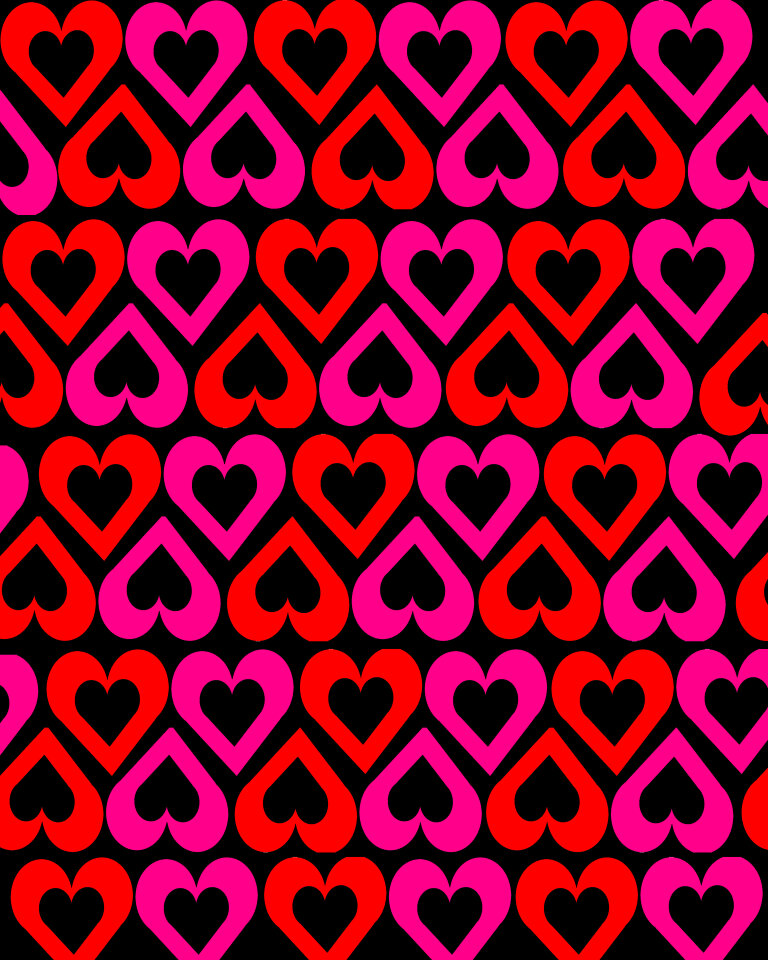 Open Hearts On Black Background