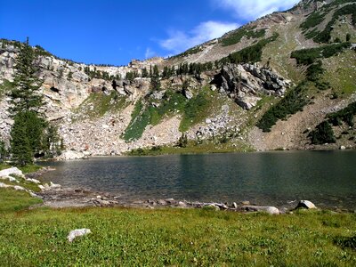 Scenic Lake Grand Tetons Mountains photo
