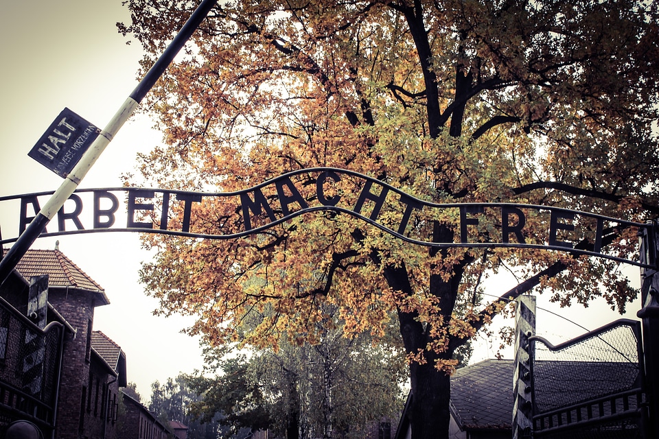 The inscription extermination camp concentration camp