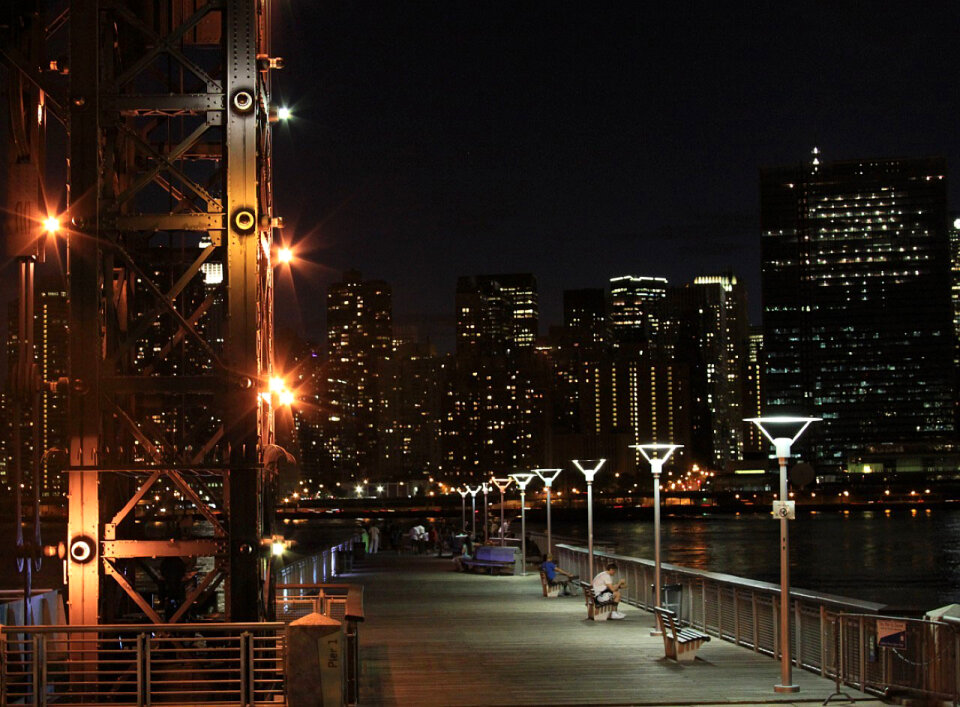 New York skyline by night