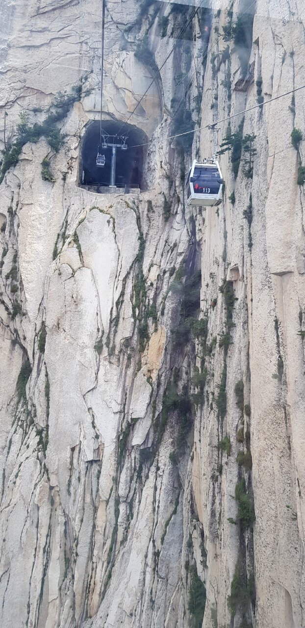 The cable car of mountain, China, Xian