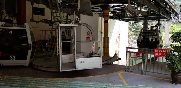 The cable car of mountain, China, Xian photo