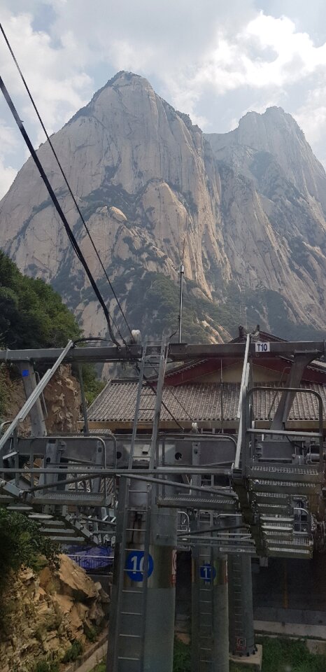 The cable car of mountain, China, Xian