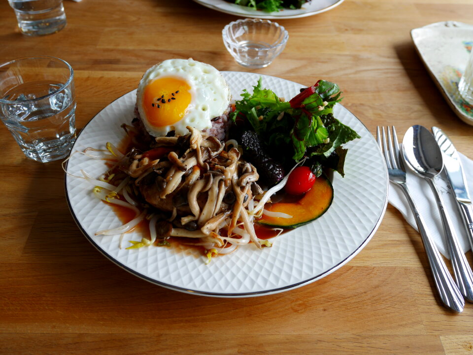 pasta, steak