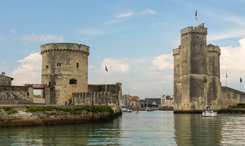Entrance of old harbor La Rochelle, Charente-Maritime, France photo