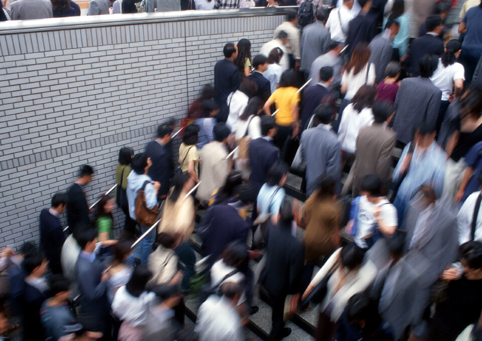 city business people crowd