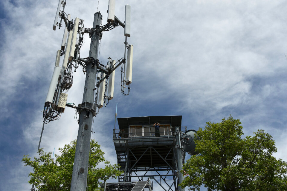 Radio equipment at the base of the lookout