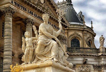 Paris France Versailles Palace Statue Sculpture photo