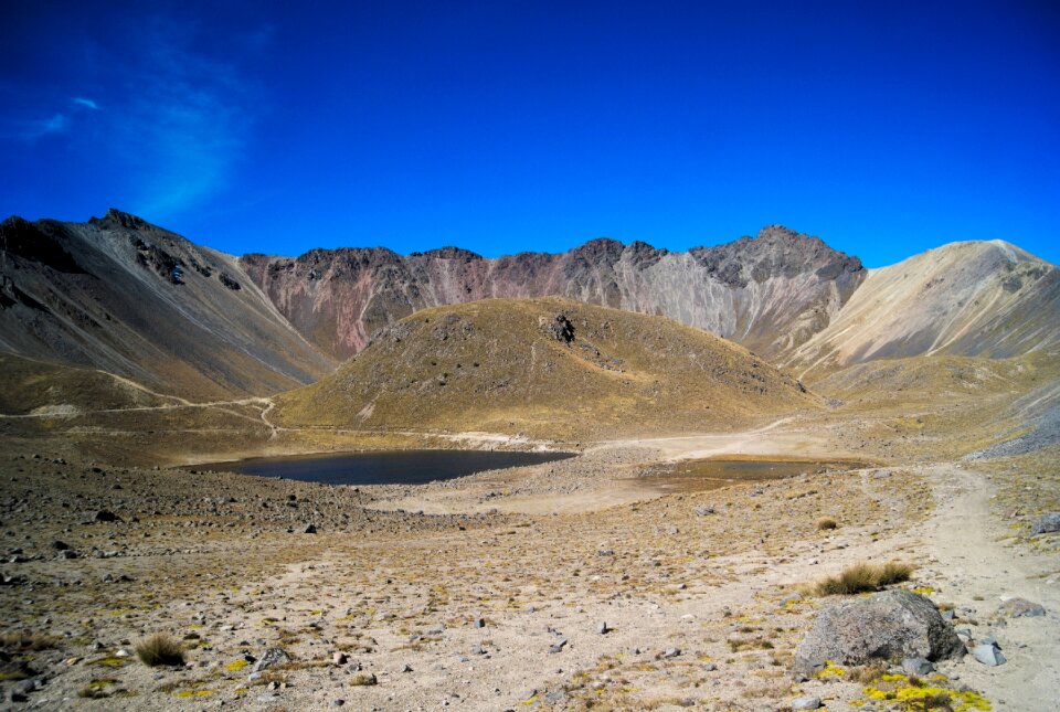 Lago Verde, a half-moon-shaped lagoon of a striking green colour