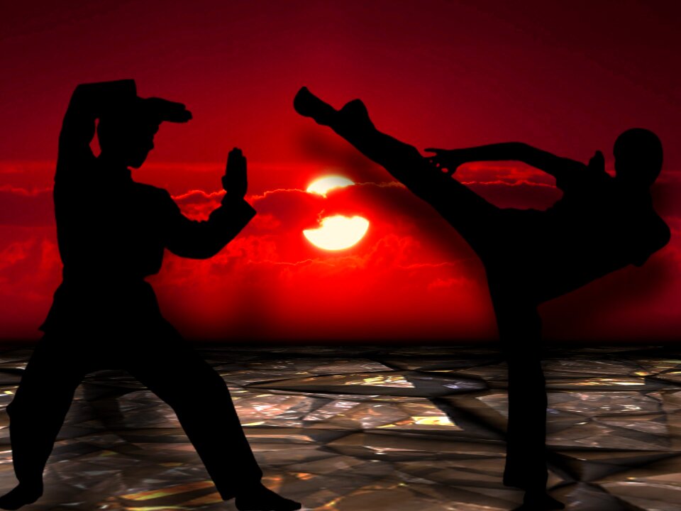 Muay thai, Thai Boxer in sunset background