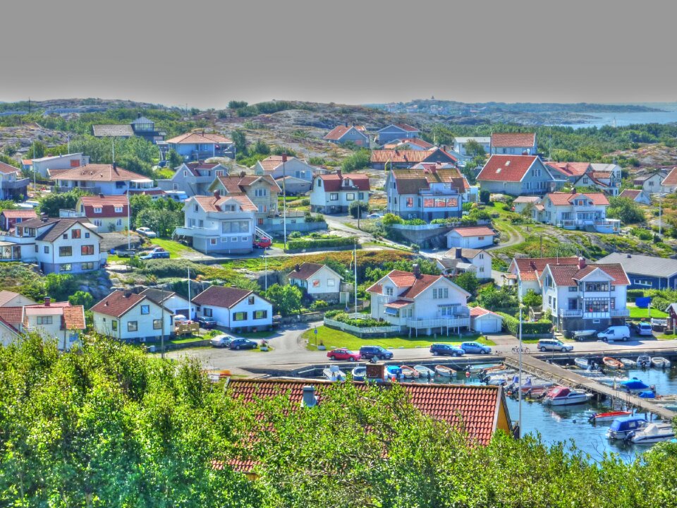 Small Village Birch Island in Sweden