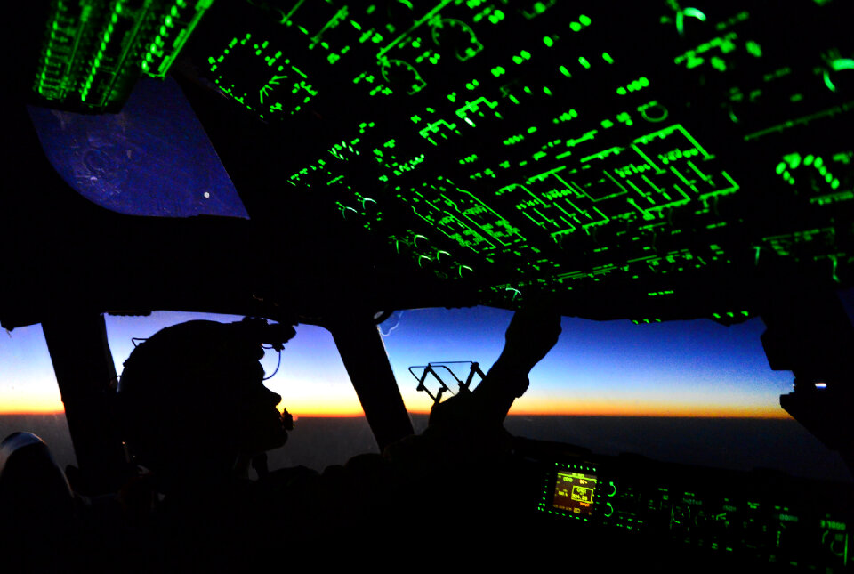 the cockpit lighting controls in a C-17