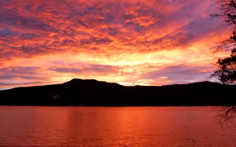 Canim Lake British Columbia Canada Sunrise Red photo